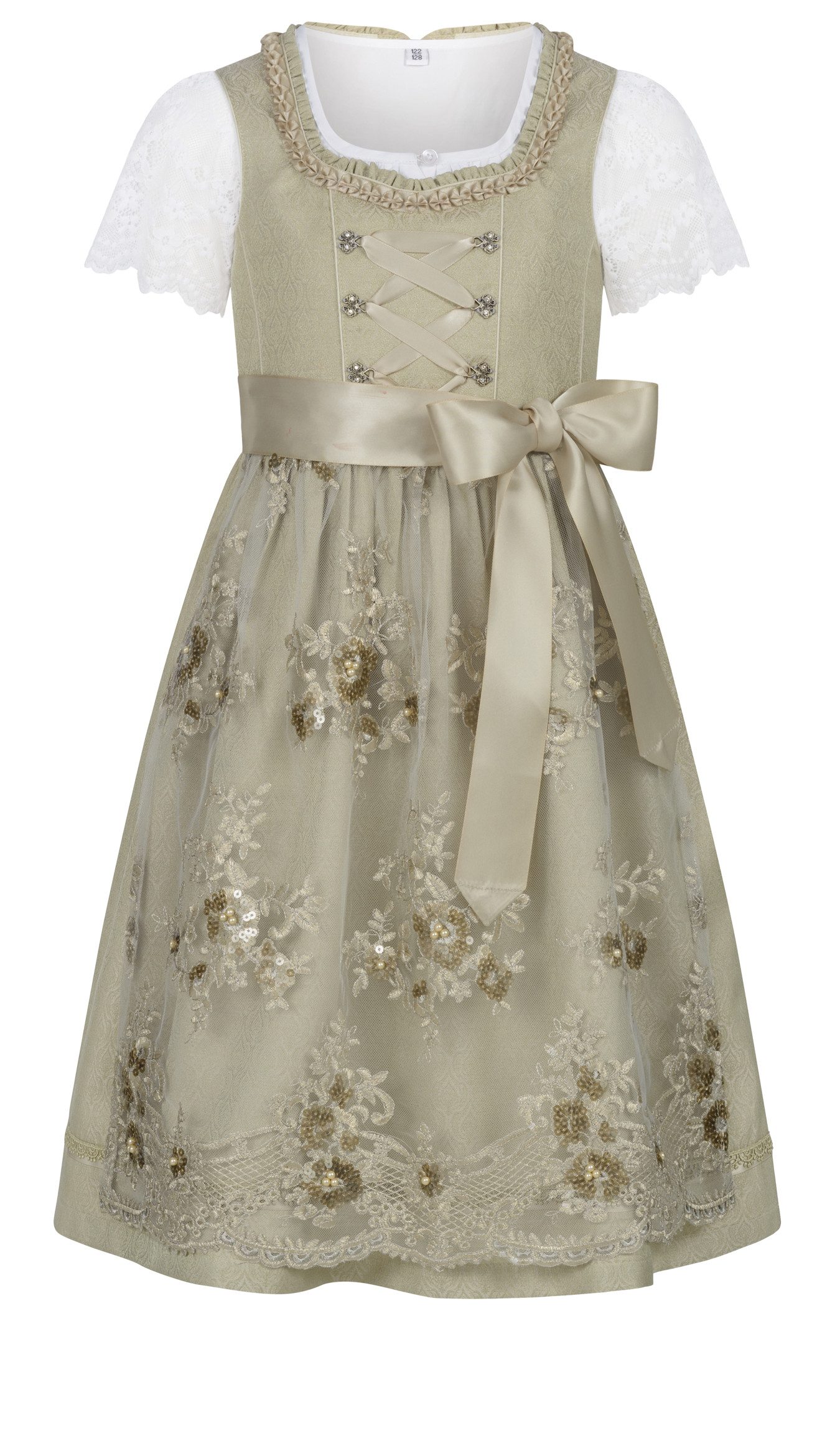 Nübler Dirndl Kinderdirndl Gerhild in Kiwi von Nübler - Rocklänge knielang