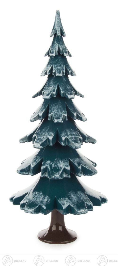 Kunstbaum Massivholzbaum grün/weiß BxHxT = 10x24,5x10cm NEU, Dregeno Erzgebirge, Höhe 24,5 cm, Holzbaum mit Stamm