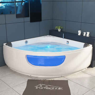 TroniTechnik Whirlpool-Badewanne »Paros 150 cm x 150 cm«, Premium HT Whirlpoolpumpe, Unterwasser LEDs, Hydromassage