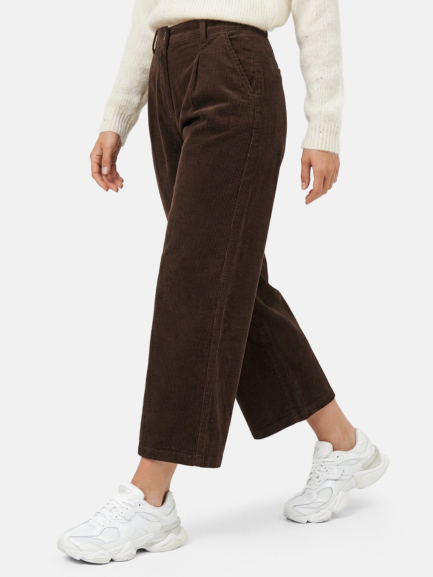 Tazzio Stoffhose F142 Cordhose mit Bundfalten, Wide Leg, hoher Bund – Bild 4 von 5