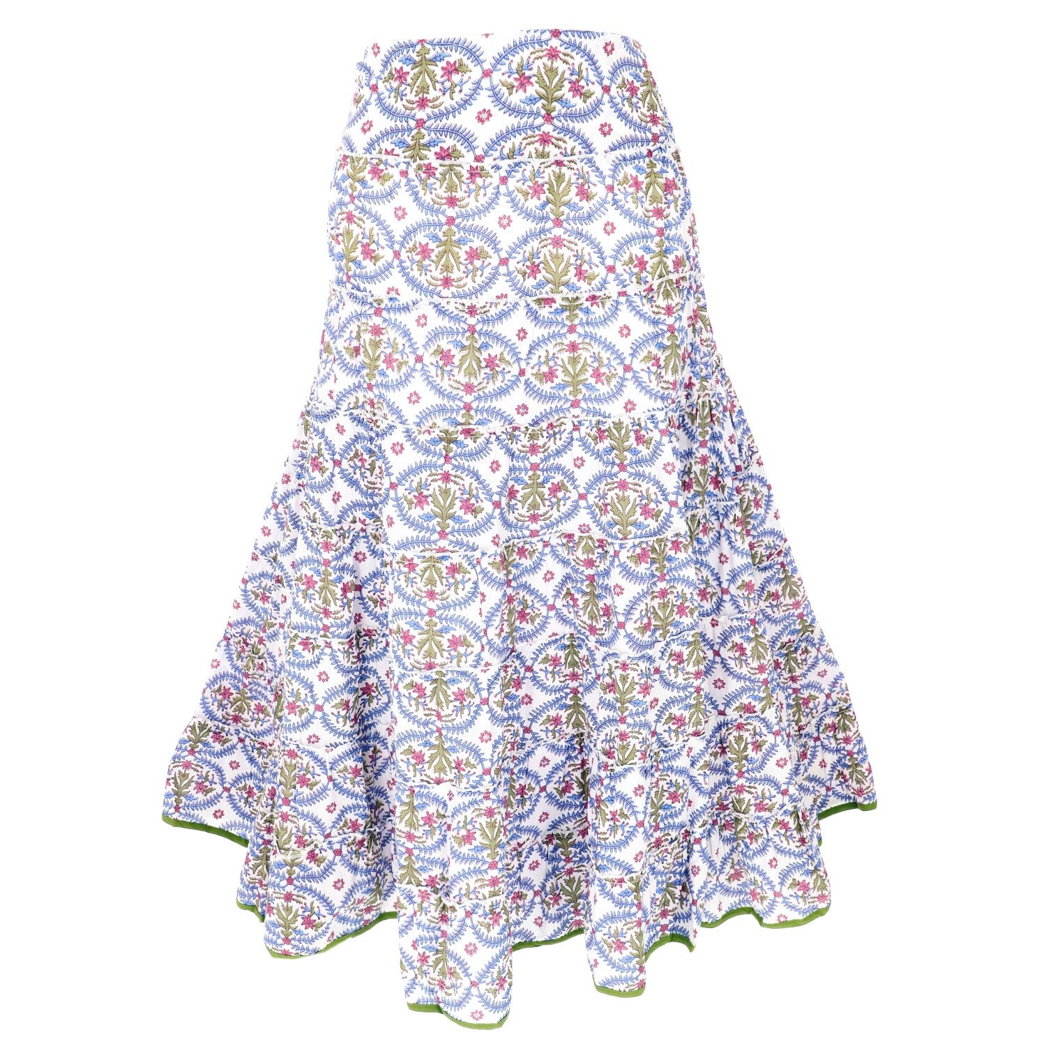 Guru-Shop Minirock Langer Boho Stufenrock, Maxirock Hippie chic,.. alternative Bekleidung