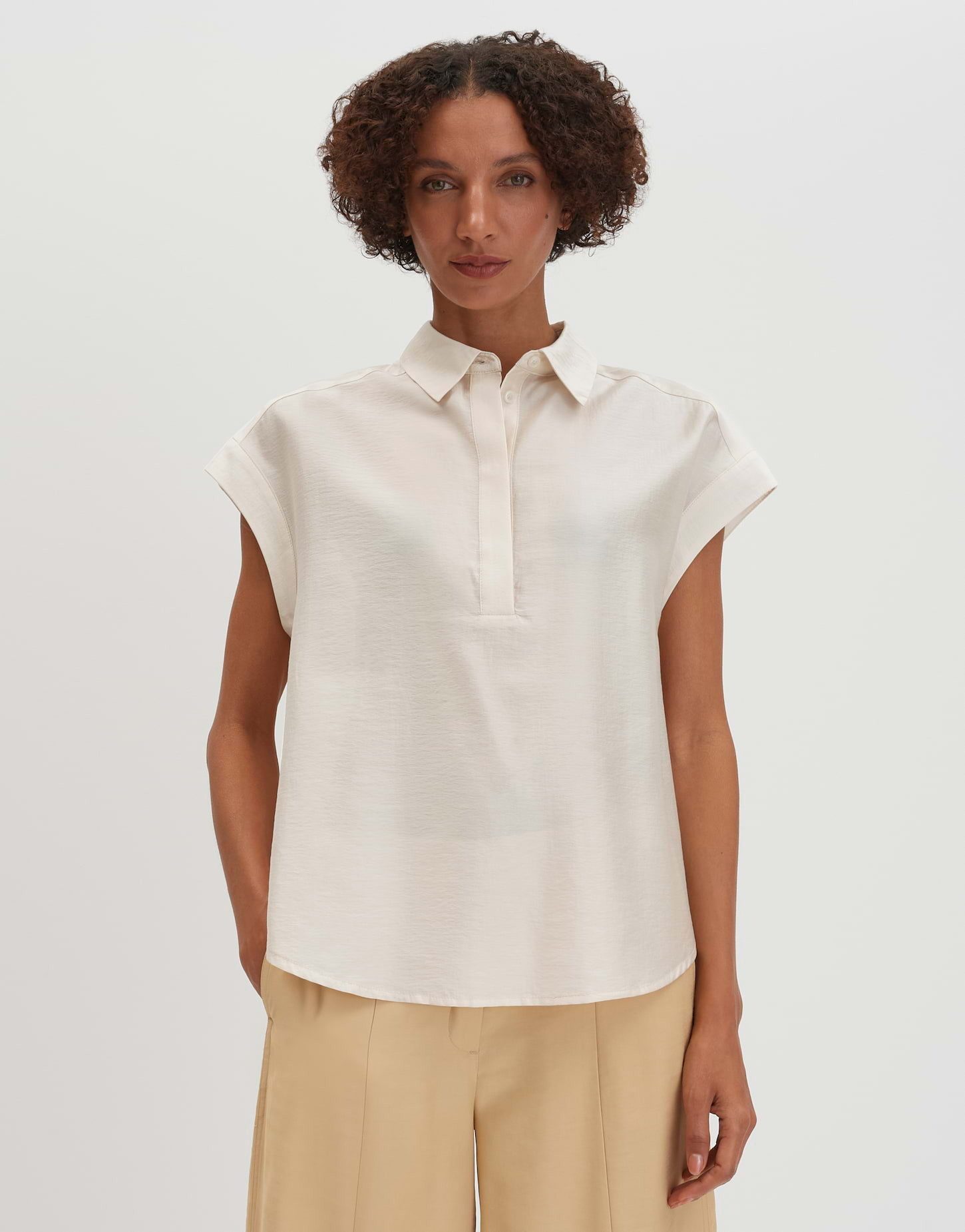 Satinbluse Zamin aus Satin mit Crash-Optik