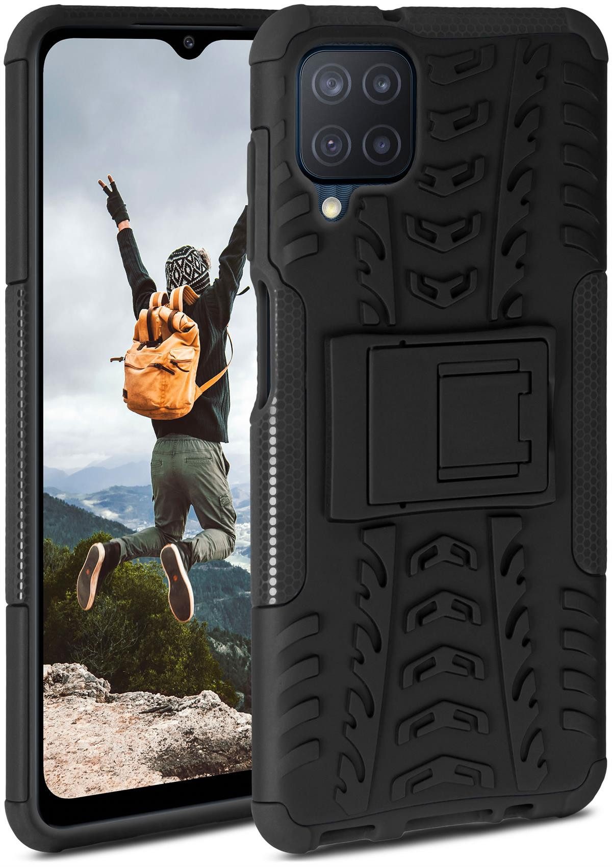 ONEFLOW Handyhülle ONEFLOW® Tank Case für Samsung Galaxy M12, Panzerhülle Dual-Layer, Robuste Hülle mit Ständer Outdoor Schutzhülle