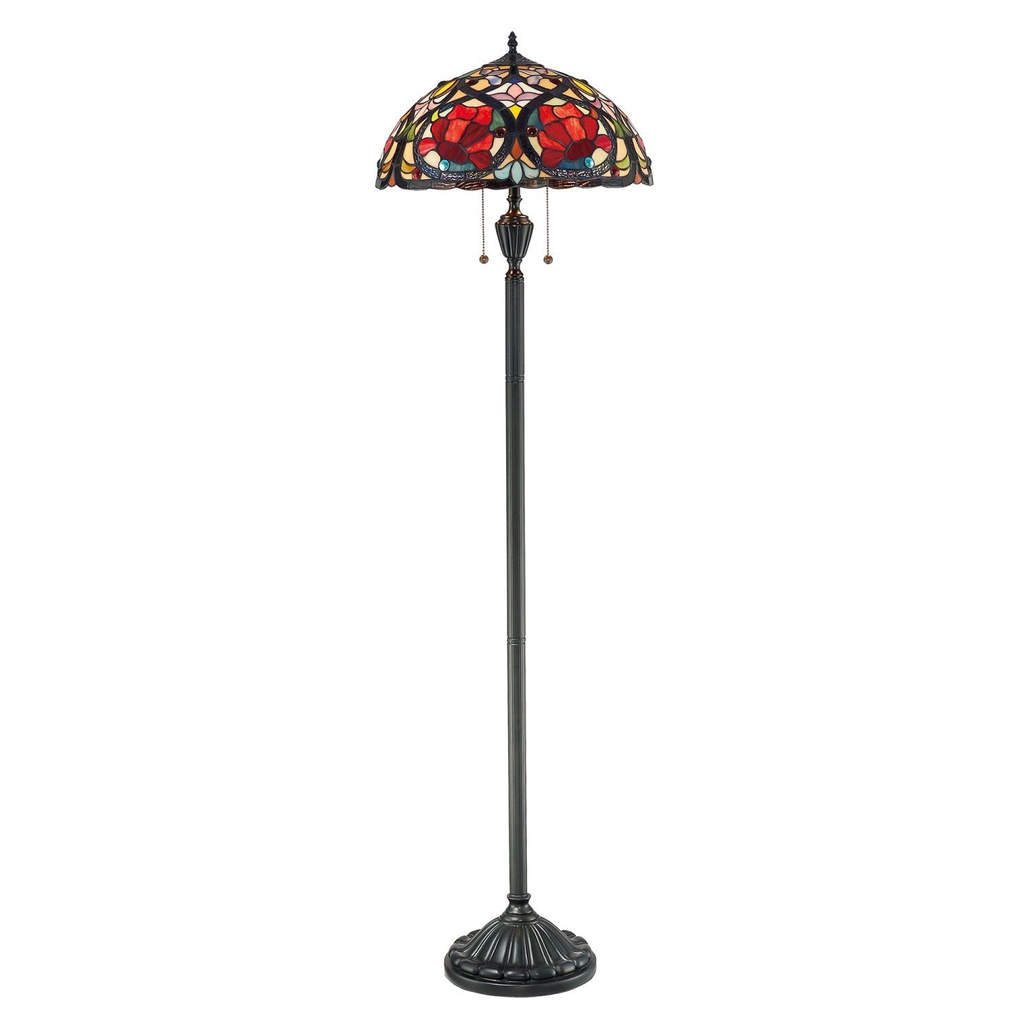 Licht-Erlebnisse Stehlampe FARFALLA 8, ohne Leuchtmittel, Stehleuchte 157,5 cm Rot Bronze Glas Metall E27 Standleuchte