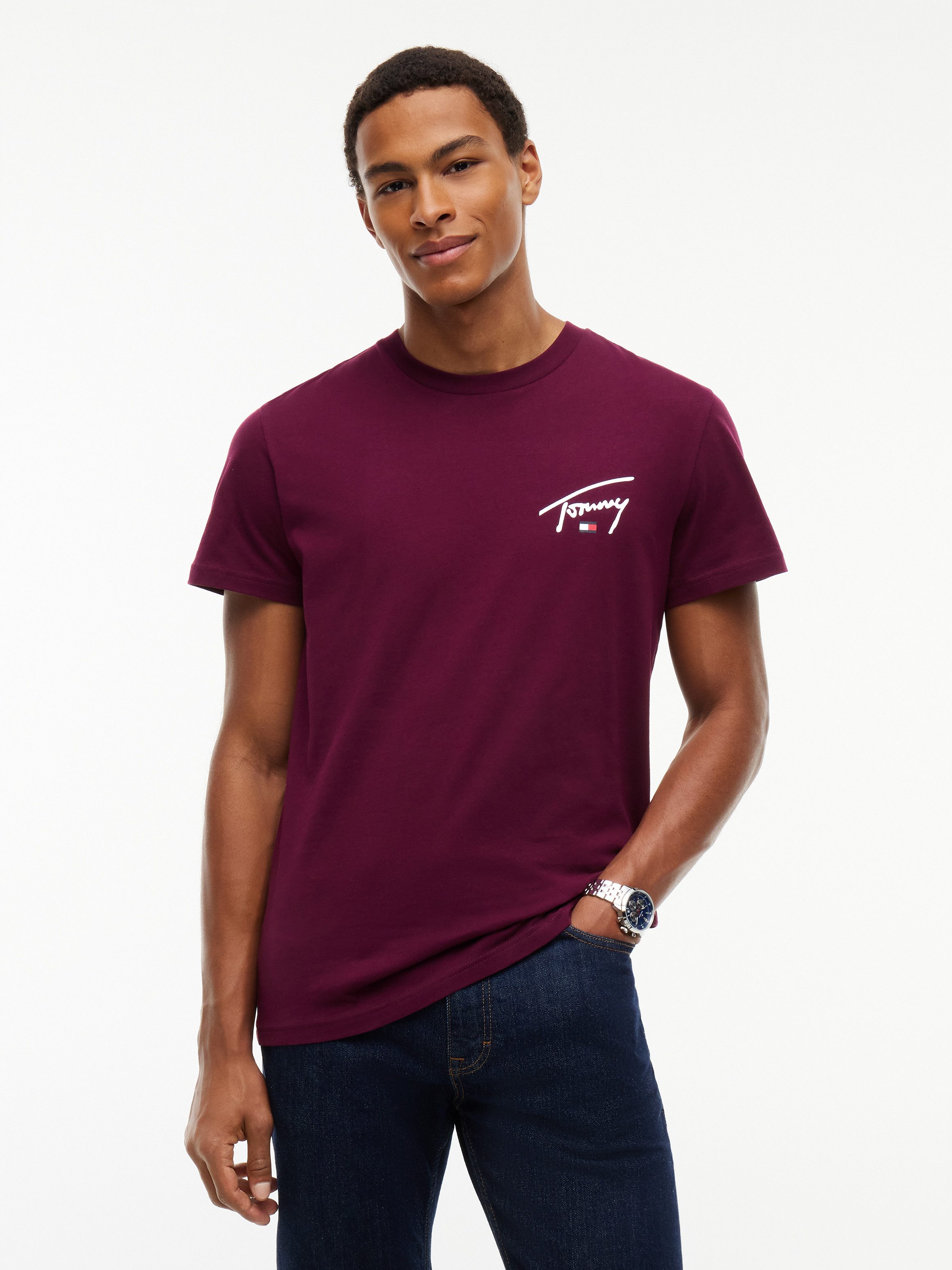 Tommy Jeans T-Shirt SLIM SIGNATURE CHEST TEE Slim fit mit Rundhalsausschnitt