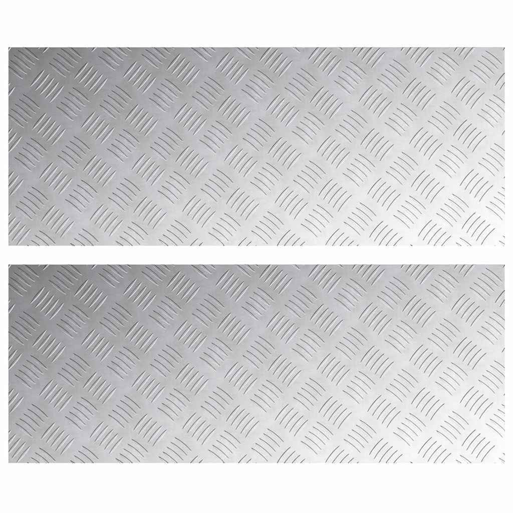 vidaXL Stufenmatte Treppe Tritt Rechtwinklig 2 pcs Silber 100 x 40 cm Aluminium, Rechtwinklig