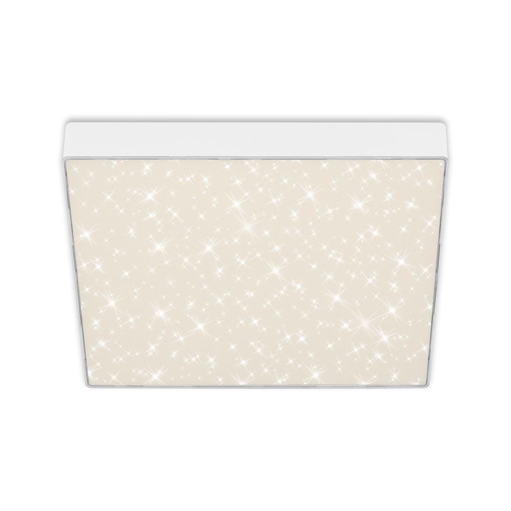 Briloner Leuchten LED Deckenleuchte 7078-416, Sternenhimmel, LED fest integriert, 2700K - Extra-Warmweiß, Deckenlampe, 28,7x28,7x3,6cm, Weiß, 21W, Wohnzimmer, Schlafzimmer