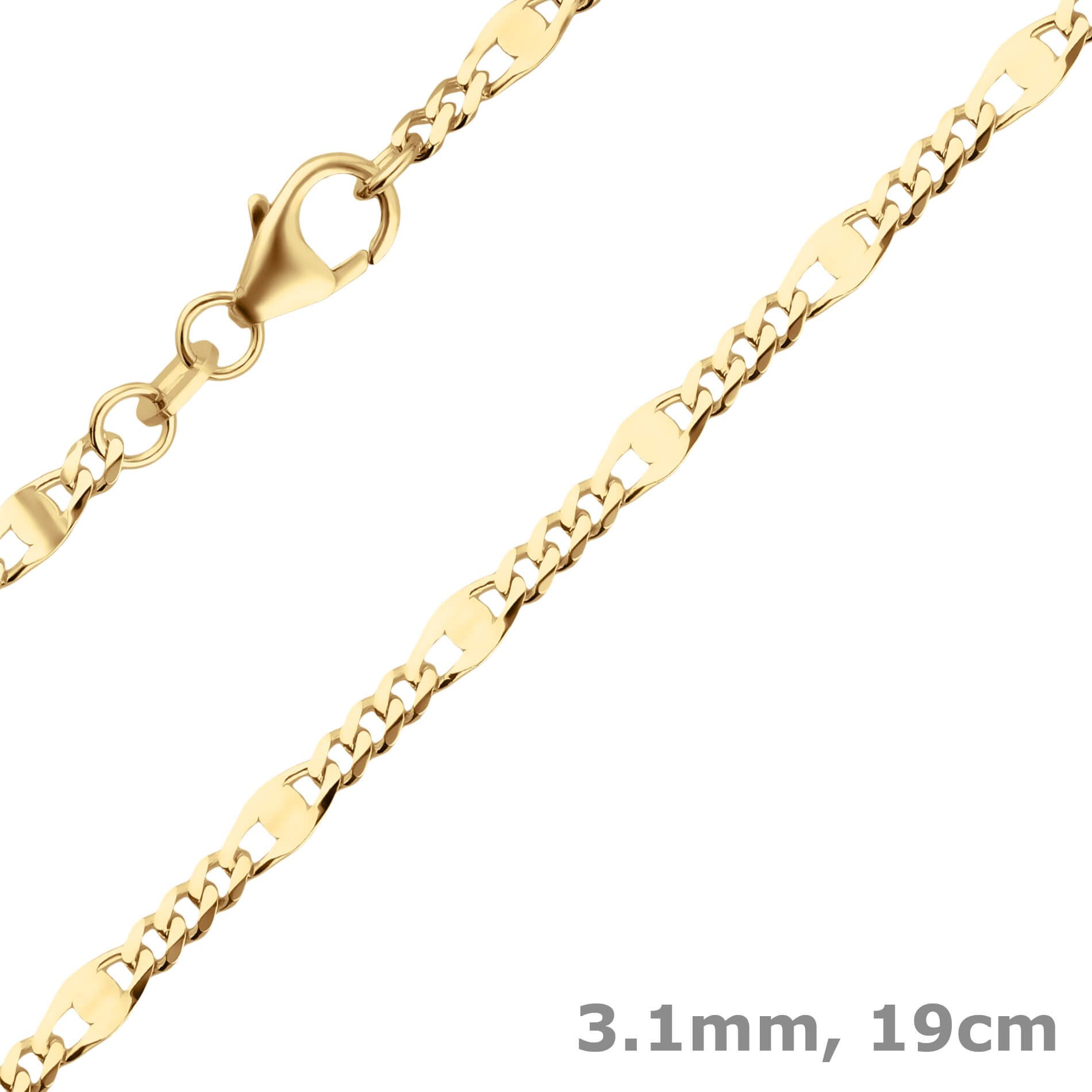 Schmuck Krone Goldarmband 3,1mm Armband Panzerstegkette günstig online kaufen