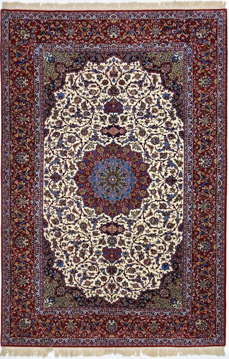Orientteppich Isfahan Seidenkette 199x299 Handgeknüpfter Orientteppich, Nain Trading, rechteckig, Höhe: 6 mm