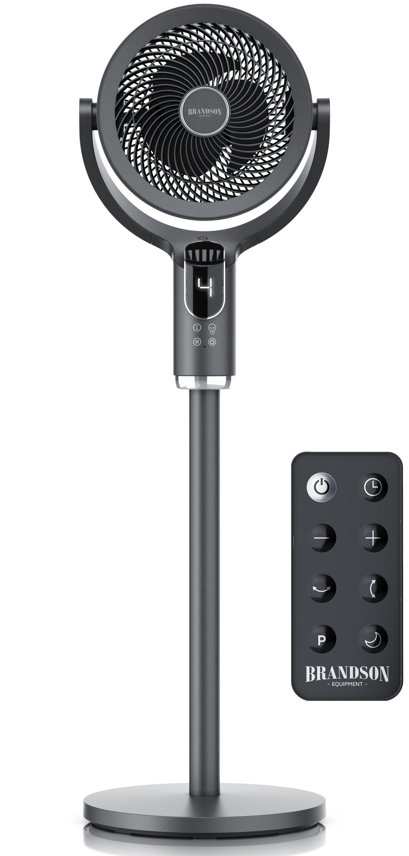 Standventilator mit Fernbedienung, leise, 3D Oszillation, Höhe variabel 59/84/108 cm