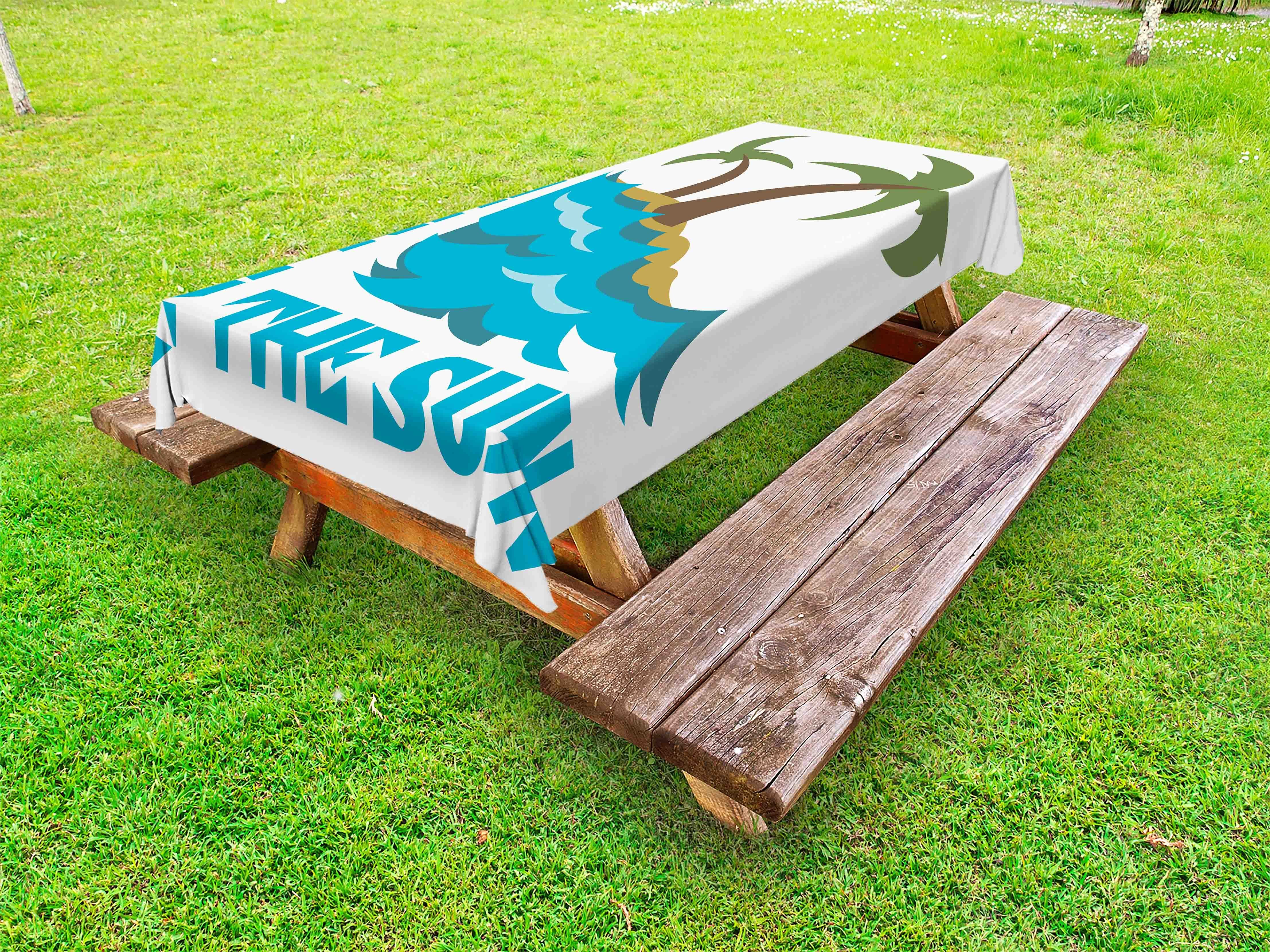 dekorative Picknick-Tischdecke, und Insel Nautik-Party Beschriftung Tischdecke waschbare Abakuhaus