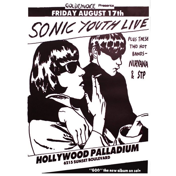 Close Up Poster Sonic Youth Poster GooLive Hollywood Palladium 59 5 x 84 cm