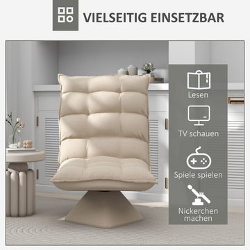 HOMCOM Relaxsessel Drehbarer Meditationsstuhl mit verstellbarer Rückenlehne, Sockel (Bodensofa, 1-St., Bodenstuhl), Lazy Sofa für Wohnzimmer, Büro, Beige