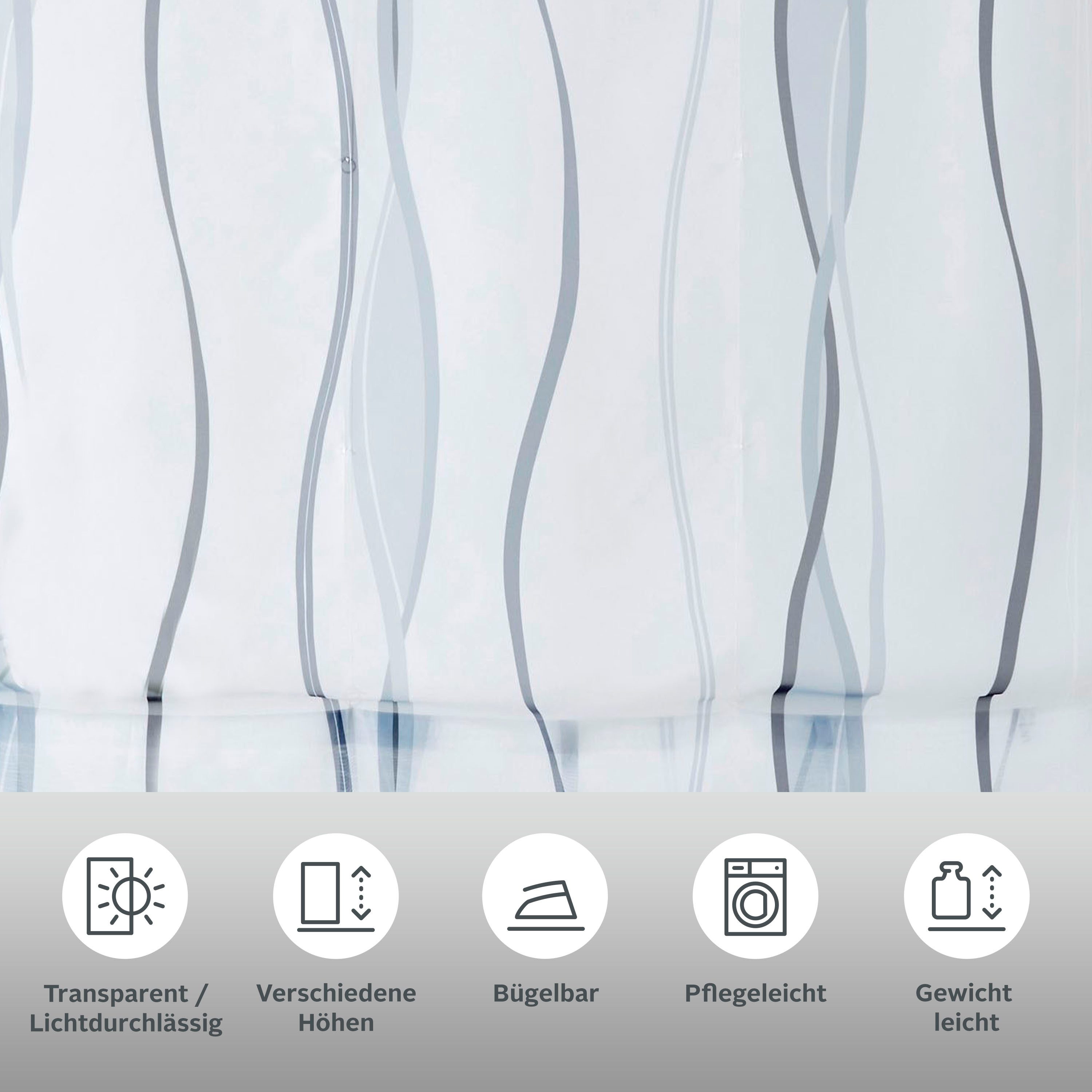 OTTO home Raffrollo Dimona, mit Schlaufen, Transparent, Voile, Polyester