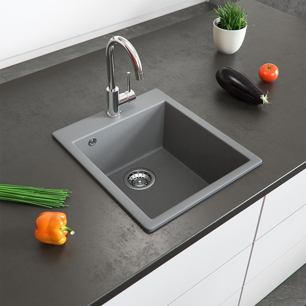 Bergstroem Küchenspüle »Granit Spüle Einbauspüle Spülbecken 425x500mm Grau«  online kaufen | OTTO