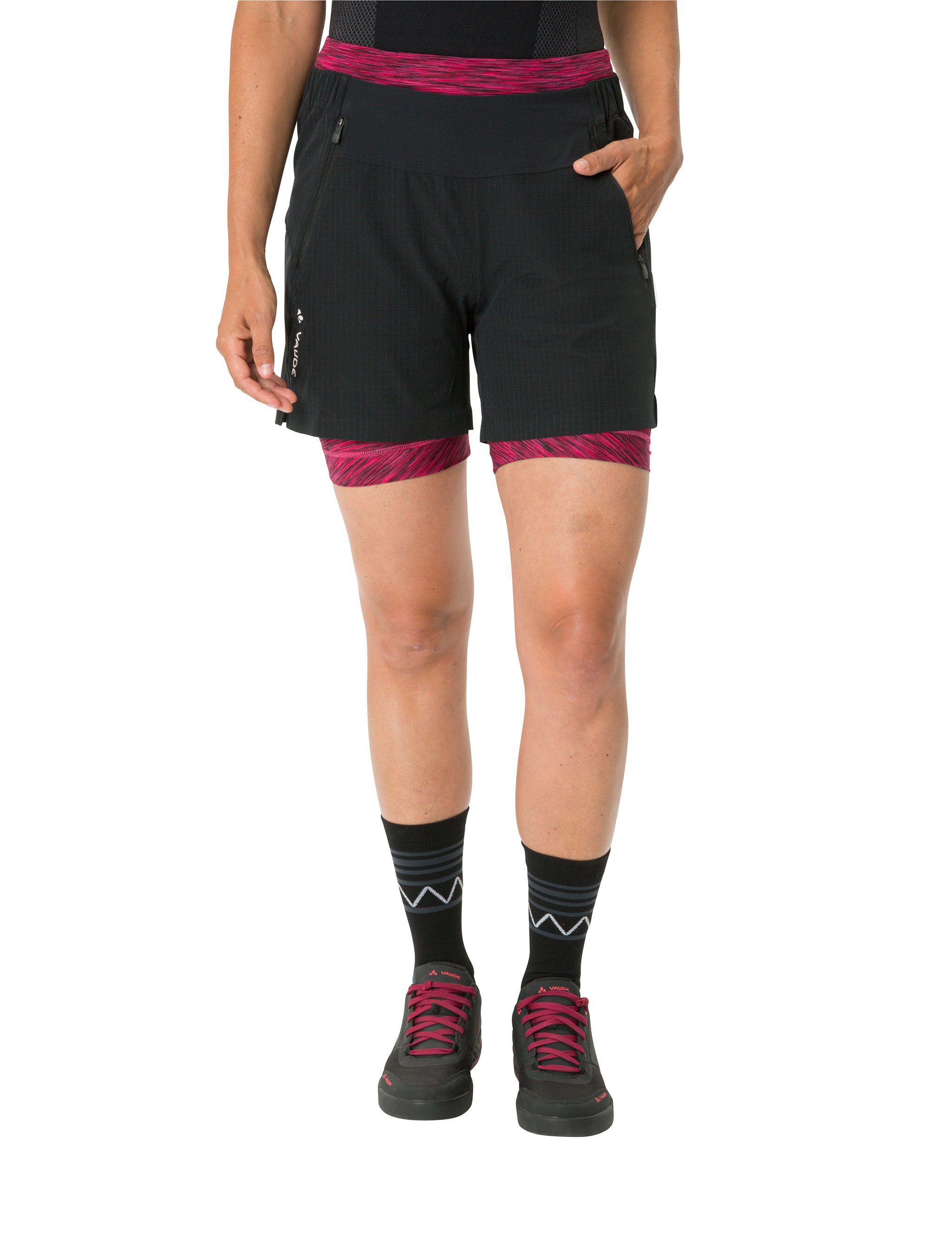 VAUDE Funktionshose Women's black (1-tlg) Knopf Shorts Grüner Altissimi