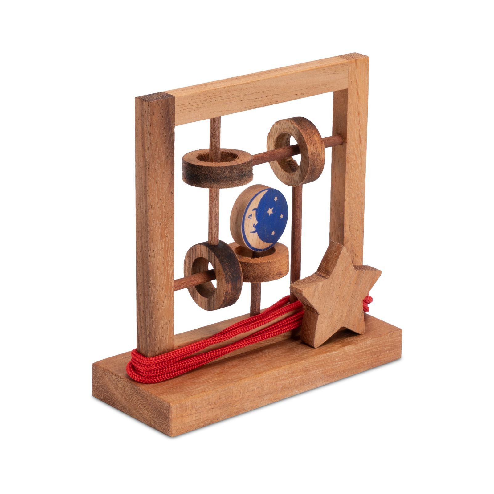 LOGOPLAY 3D-Puzzle Mond und Stern, Puzzleteile, Mond & Stern Knobelspiel aus Holz- Mittelschweres, aufwändig