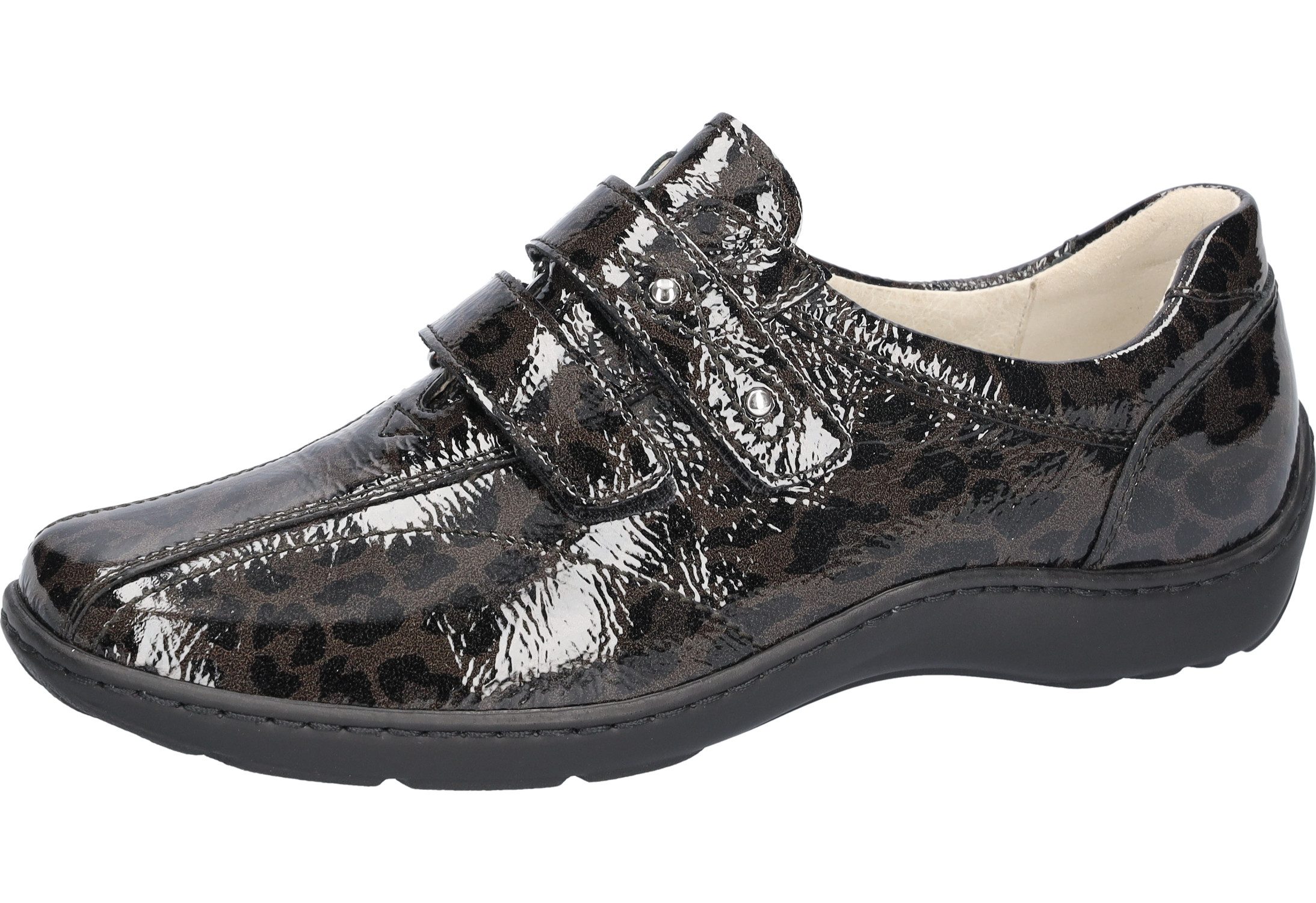 Waldläufer Henni Klettschuh Lackschuh, Komfortschuh, Leo-Optik, Bequemweite H (sehr weit)