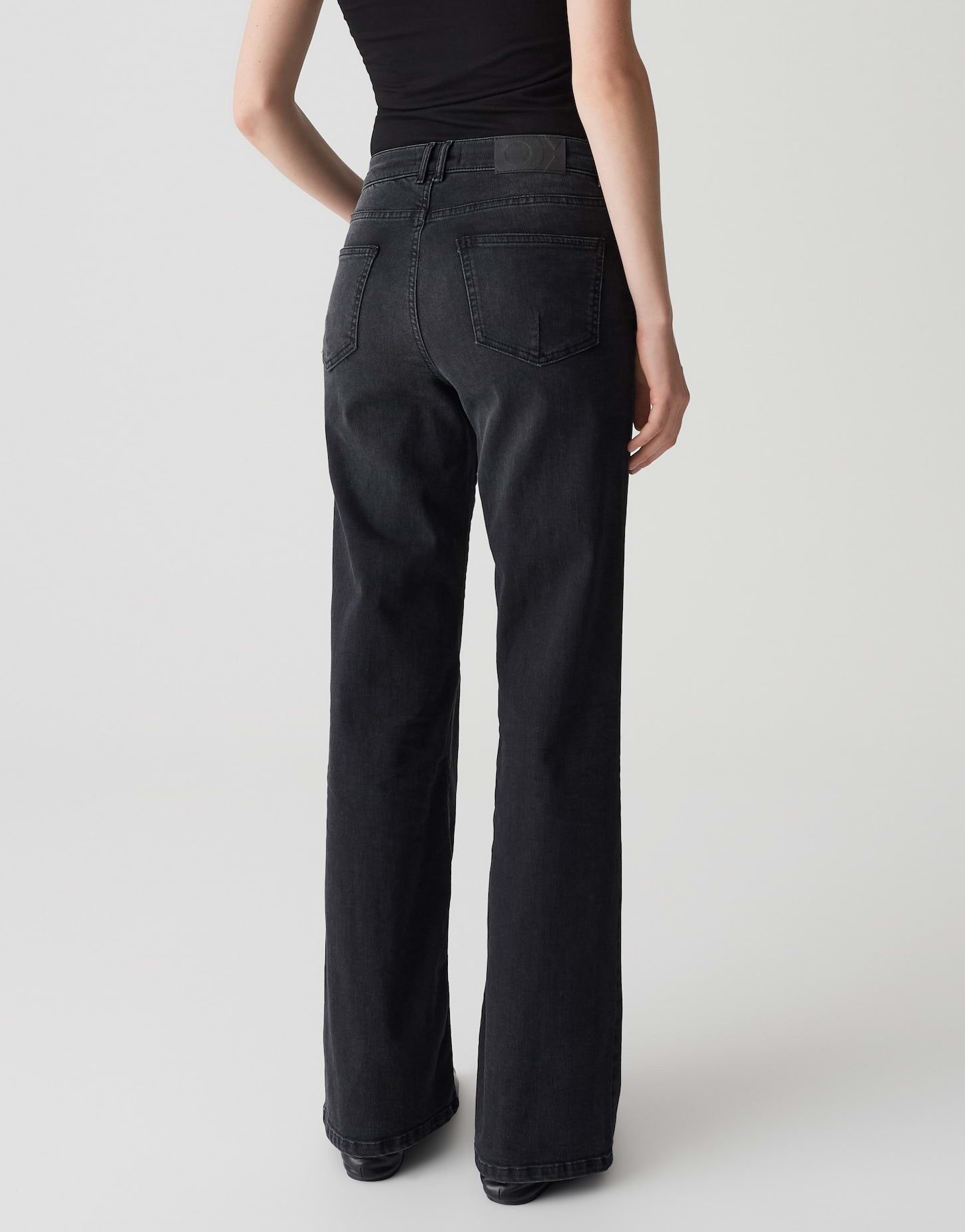 OPUS PANTS Weite Jeans MELLY MODERN mit Powerstretch Mid Rise Long, BCI Cotton, Zip-Fly