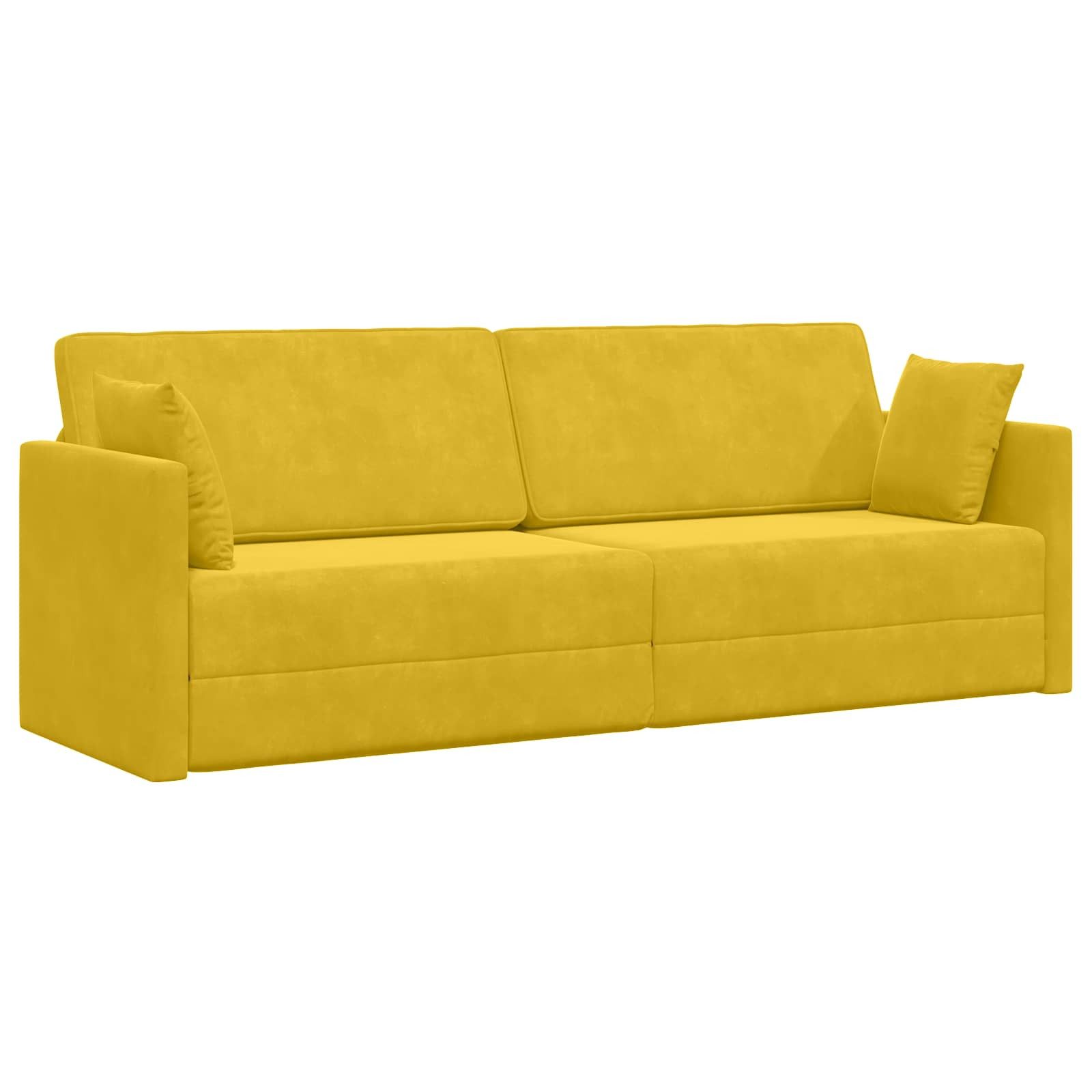 vidaXL Bett Boden-Sofa-Bett Gelb 213 x 70 x 77 cm Samt (1-tlg)