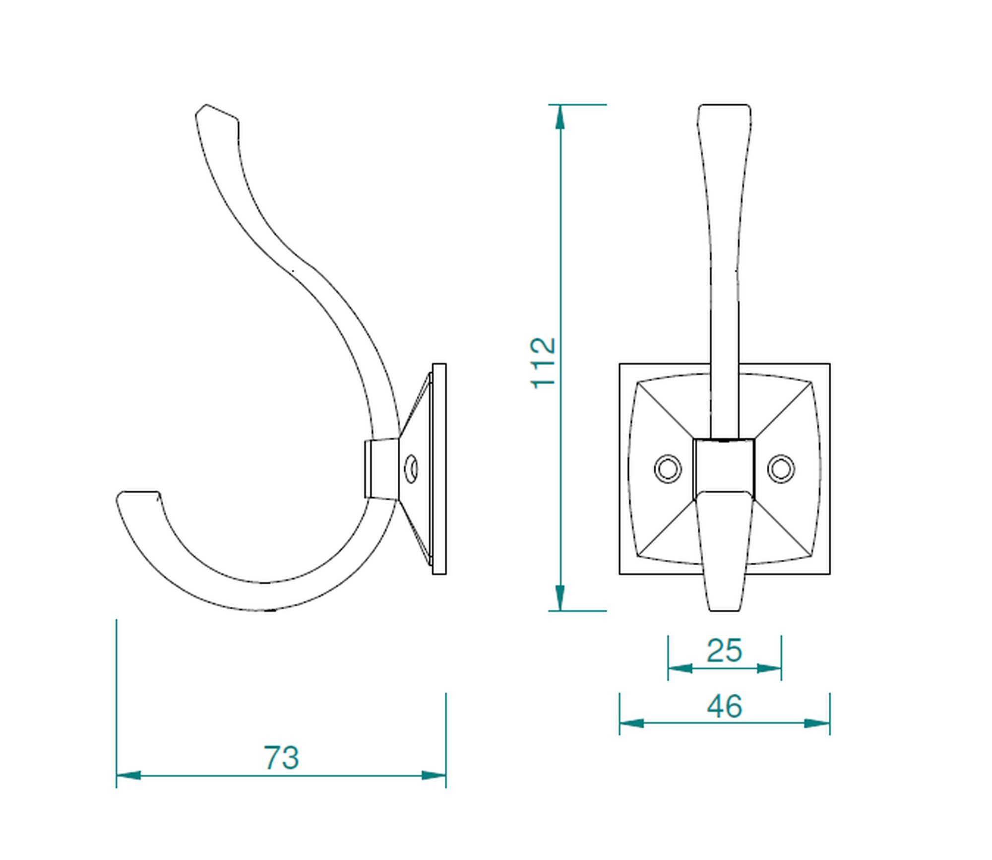 livingpoint24 Garderobenhaken Garderobenhaken Singo Kleiderhaken Messing antik Wandhaken Altmessing (1 St)