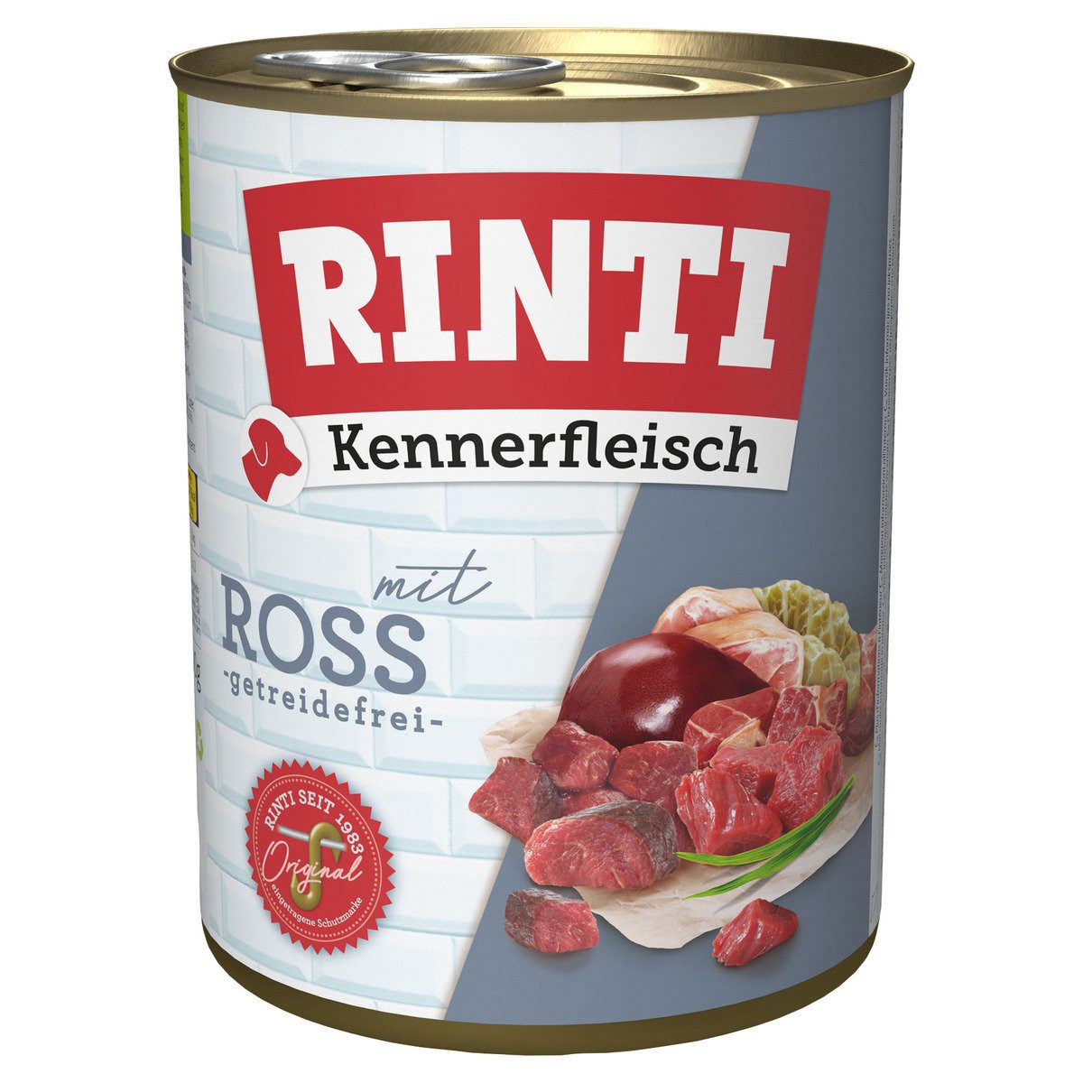 Rinti Kennerfleisch mit Ross 800 g - 12 Stück, Nassfutter für: Hund von Rinti