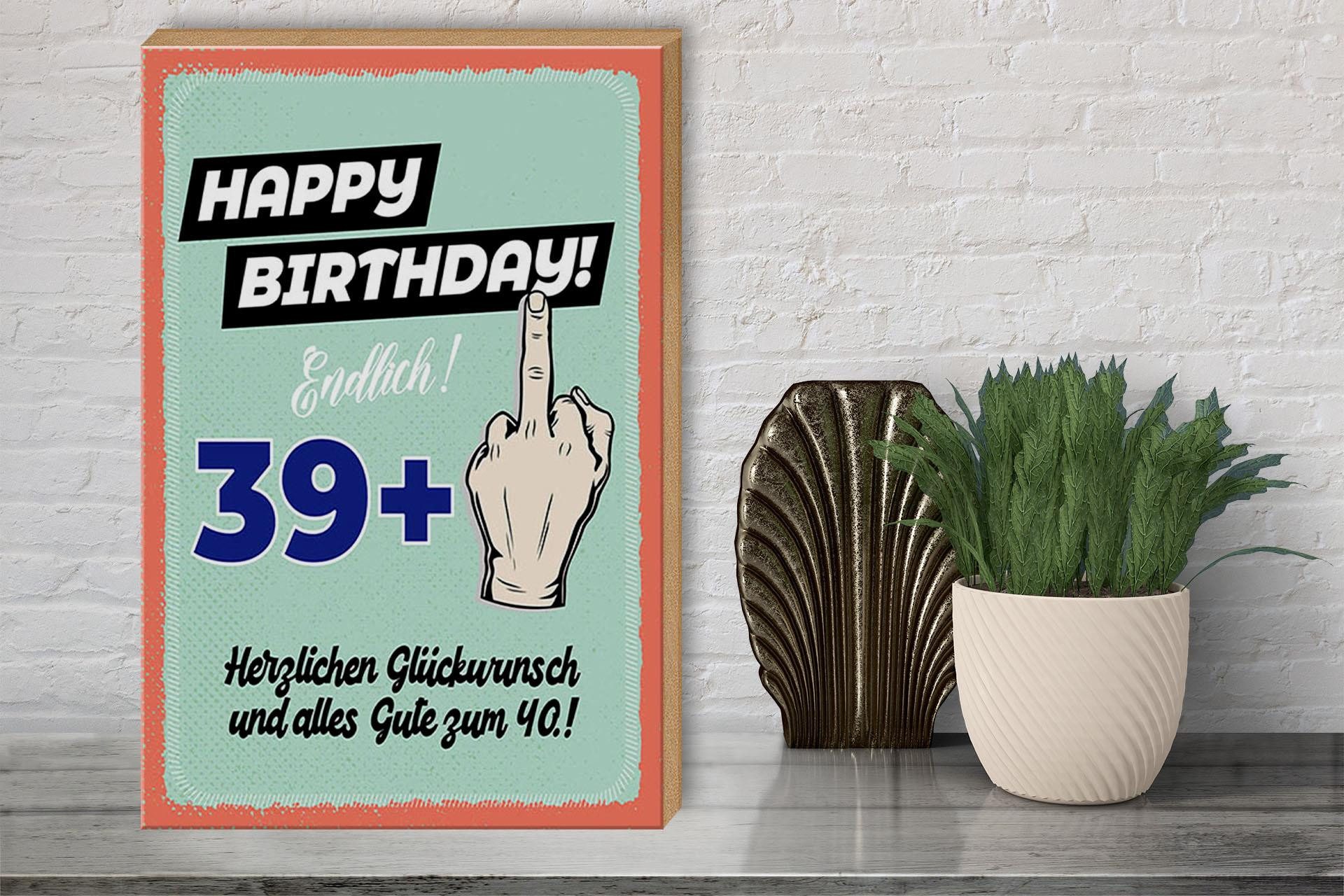 Femer GmbH Holzbild Spruch 30x40 cm Happy Birthday 39+ alles gute zum