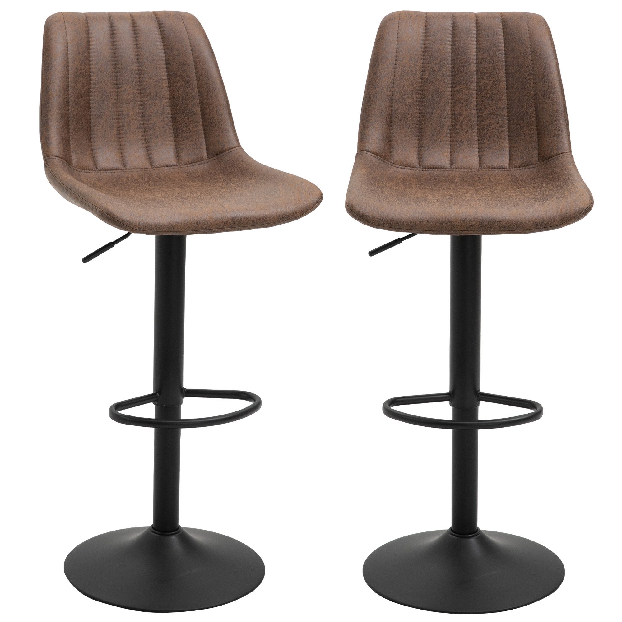 Barhocker 2er-Set im Retrodesign, inkl. Fußstütze, höhenv