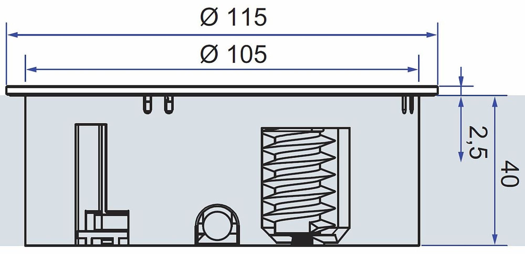Bachmann GmbH Einbausteckdose Twist, 2-fach Küchensteckdose, Einbau über Schublade Einbau-Tischsteckdose