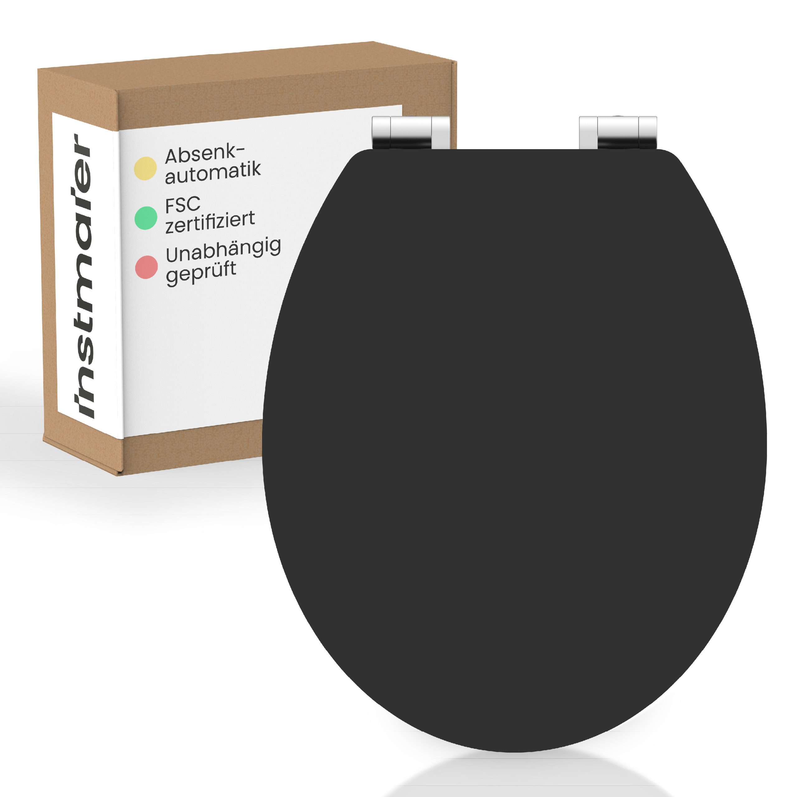 instmaier WC-Sitz Gaia Holz Toilettendeckel, schwarz matt, mit doppelter Ab günstig online kaufen