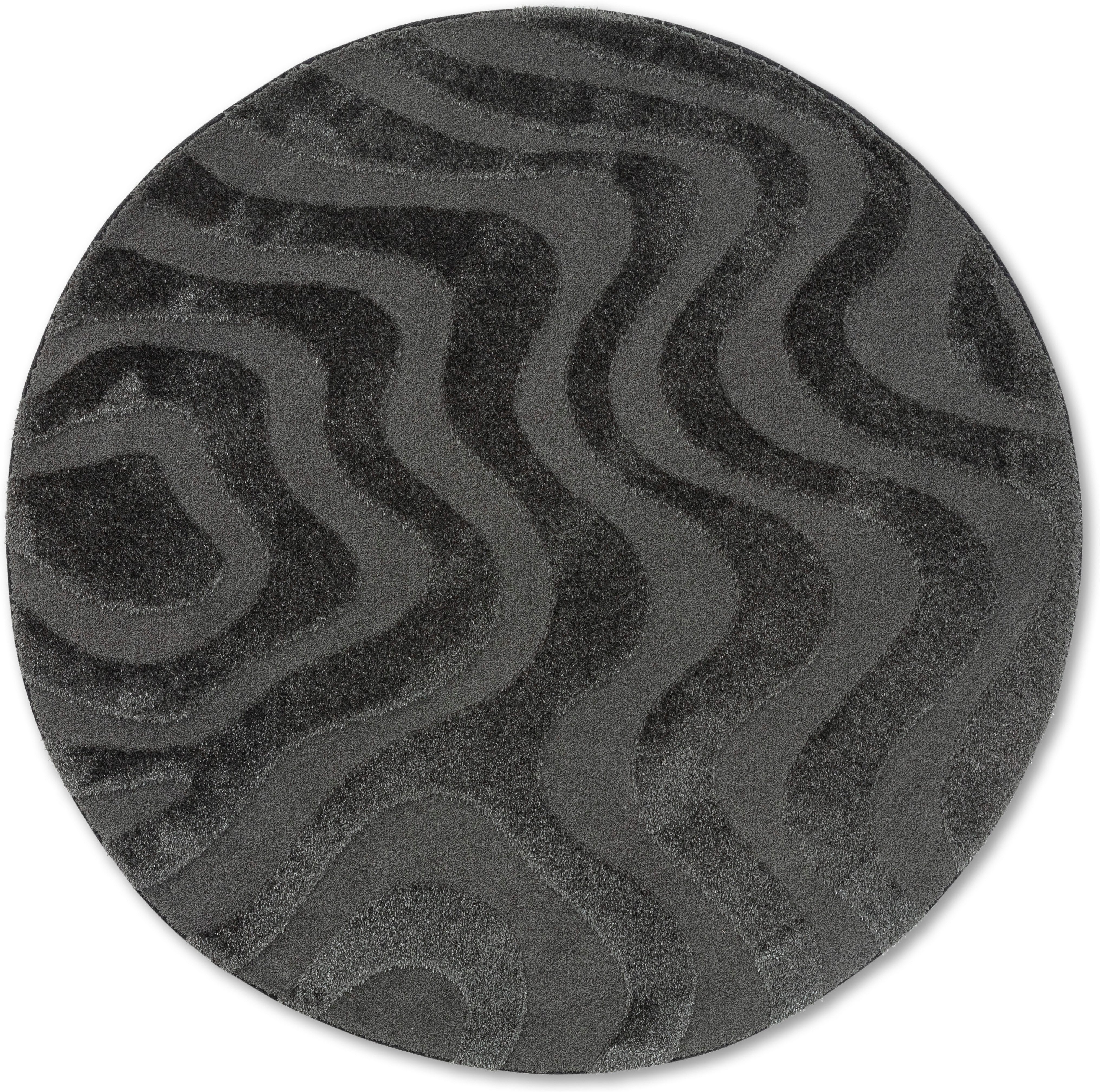 SCHÖNER WOHNEN-Kollektion Teppich Blaze 251, rund, Höhe: 28 mm, Indoor, pflegeleicht, verschiedene Formen, Hoch Tief Struktur
