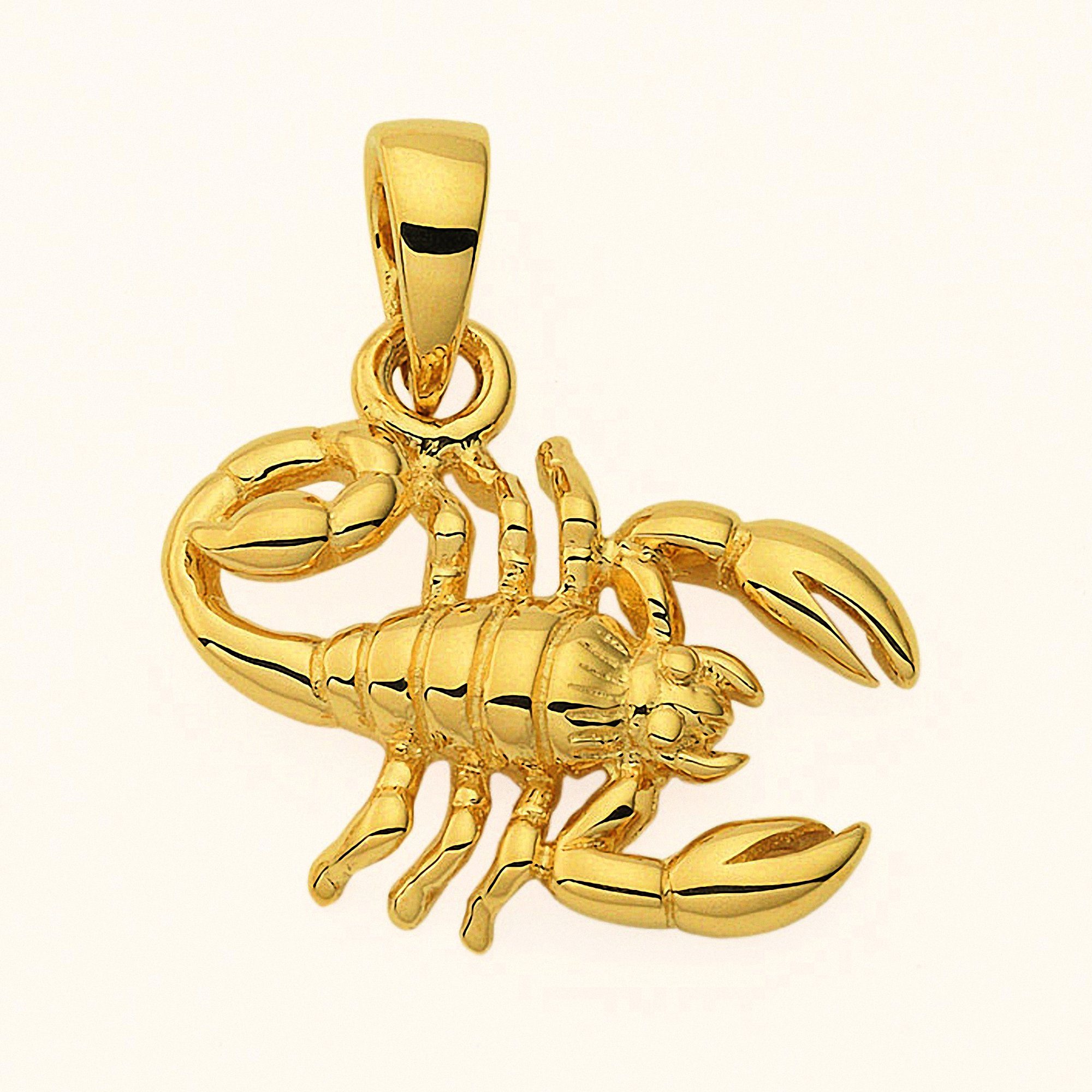 Silber 585 45 cm Halskette Schmuckset Anhänger Sternzeichen Anhänger Halskette, Kette 925 mit vergoldeter Adelia´s verstellbarer Gold Skorpion, Set - Inkl. mit