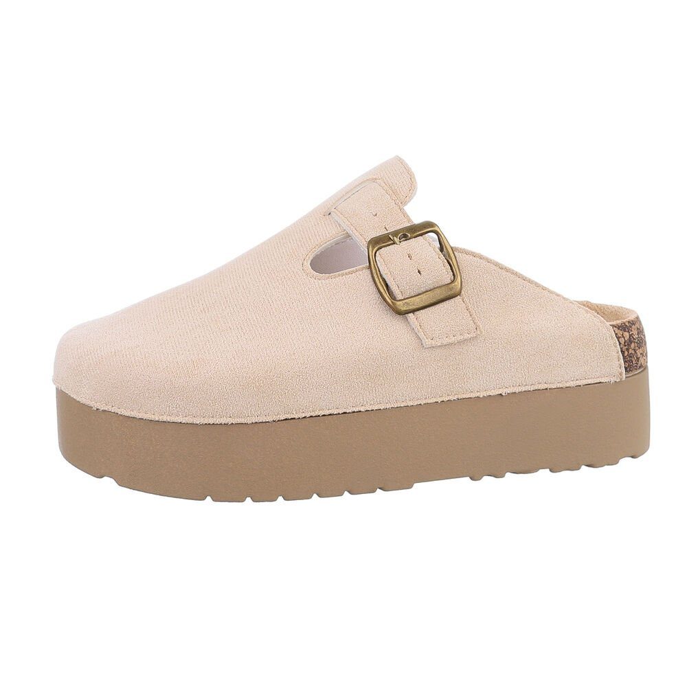Ital-Design Damen Mules Freizeit Plateausandaletten (85698217) Flach Pantol günstig online kaufen