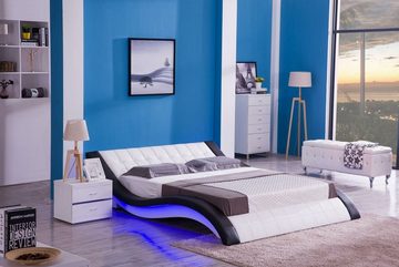 JVmoebel Bett Bett Design Digital Sound USB Betten Luxus Schlafzimmer Möbel Leder