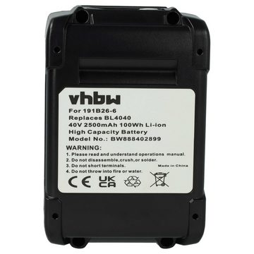 vhbw kompatibel mit Makita W001G Akku Li-Ion 2500 mAh (40 V)