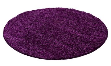 Teppich Unicolor - Einfarbig, Teppium, Rechteckig, Höhe: 50 mm, Teppich Lila Einfarbig Shaggy 50 mm Florhöhe Teppich Wohnzimmer