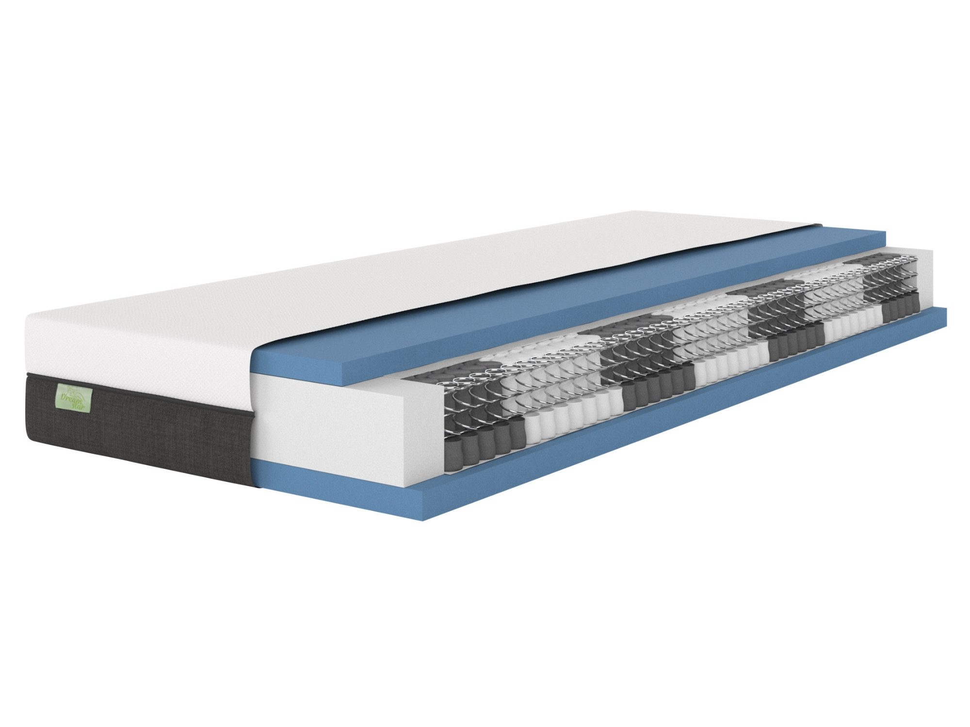 Taschenfederkernmatratze Premium, Matratze in 90x200 cm, 140x200 cm und weitere Größen, Dreamstar, 22 cm hoch, ergonomische 7-Zonen-Matratze für jede Schlafposition, H2, H3, H4