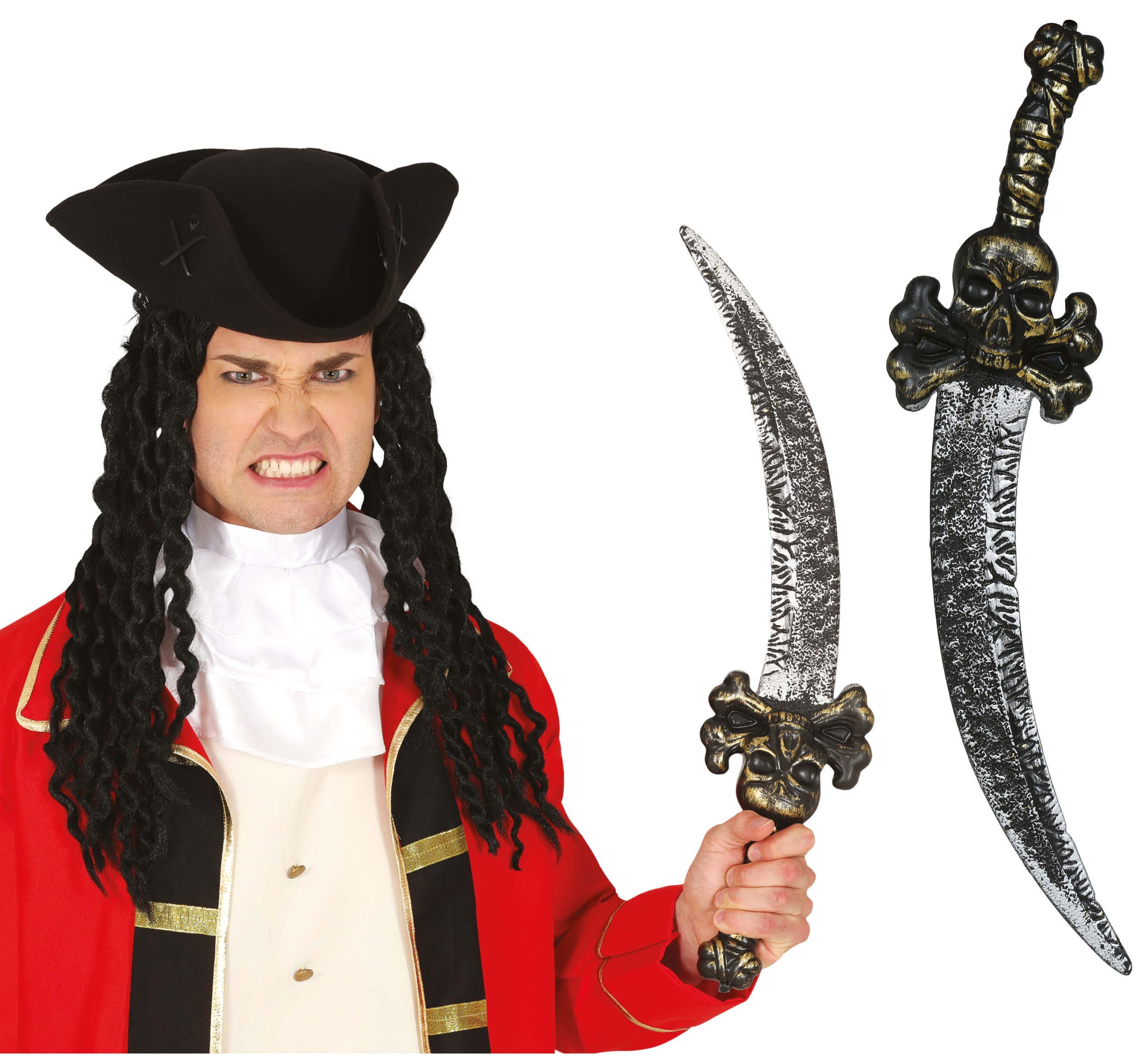Fiestas Guirca Kostüm, Piratenschwert Karneval Accessoire Deko Abenteuer Klinge Totenkopf Des