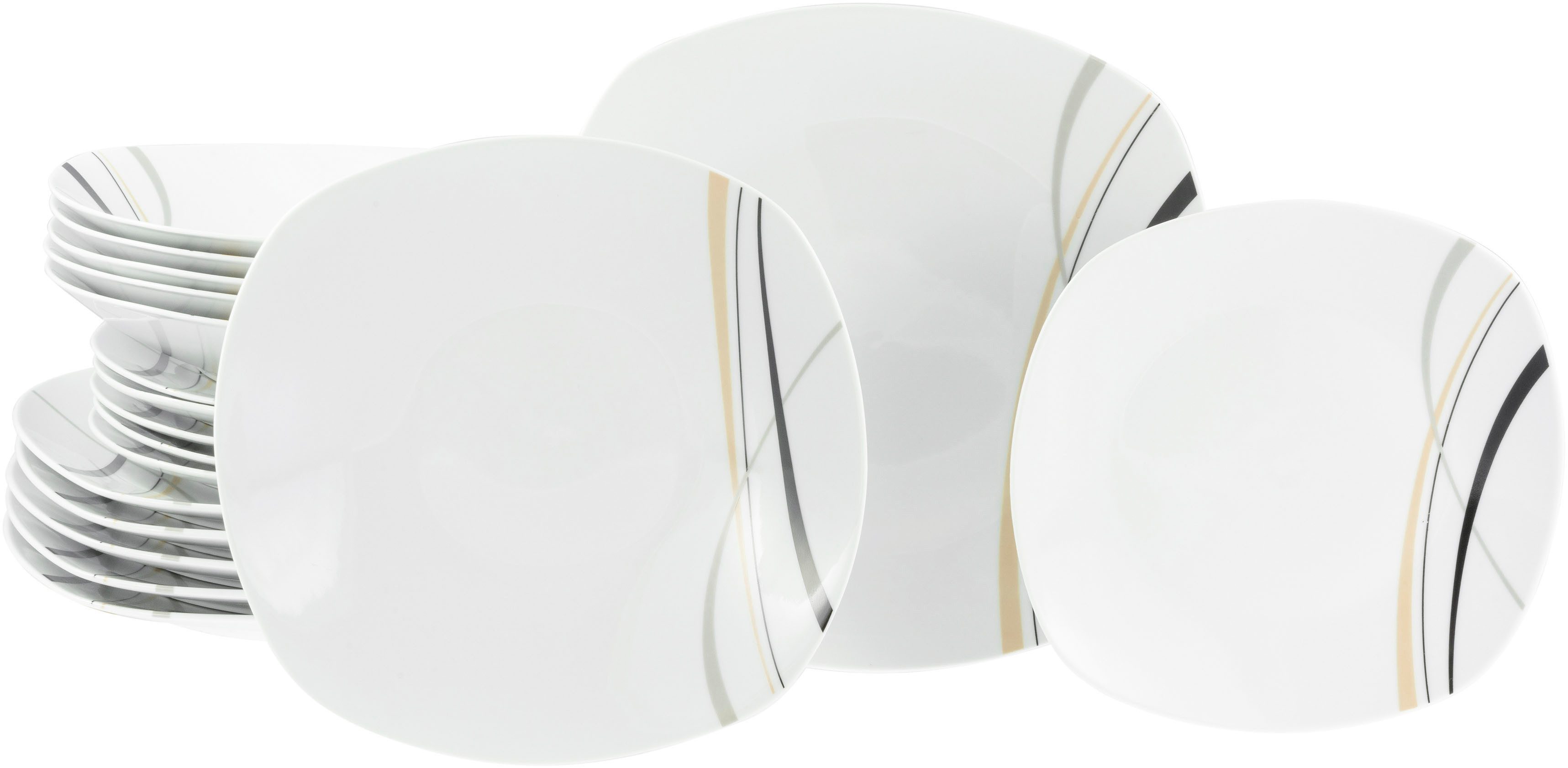 Teller-Set Square City Line, Tellerset 18-tlg