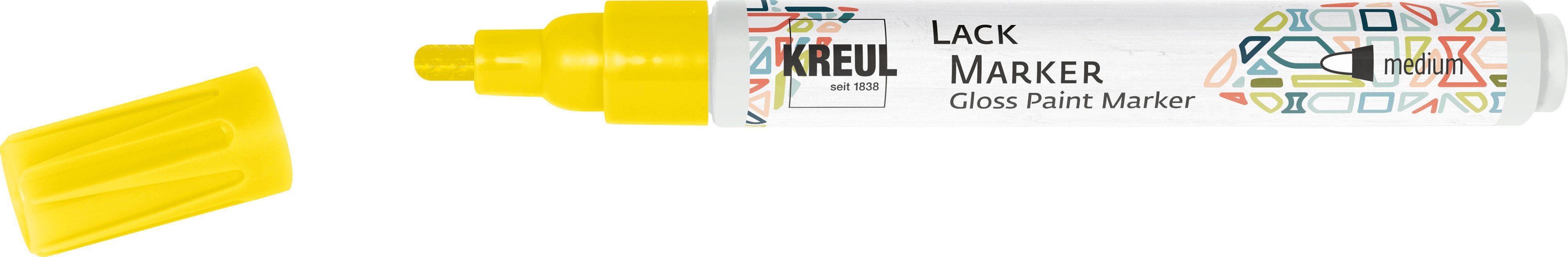 Kreul Künstlerstift Kreul Lack Marker medium gelb, 2-4 mm