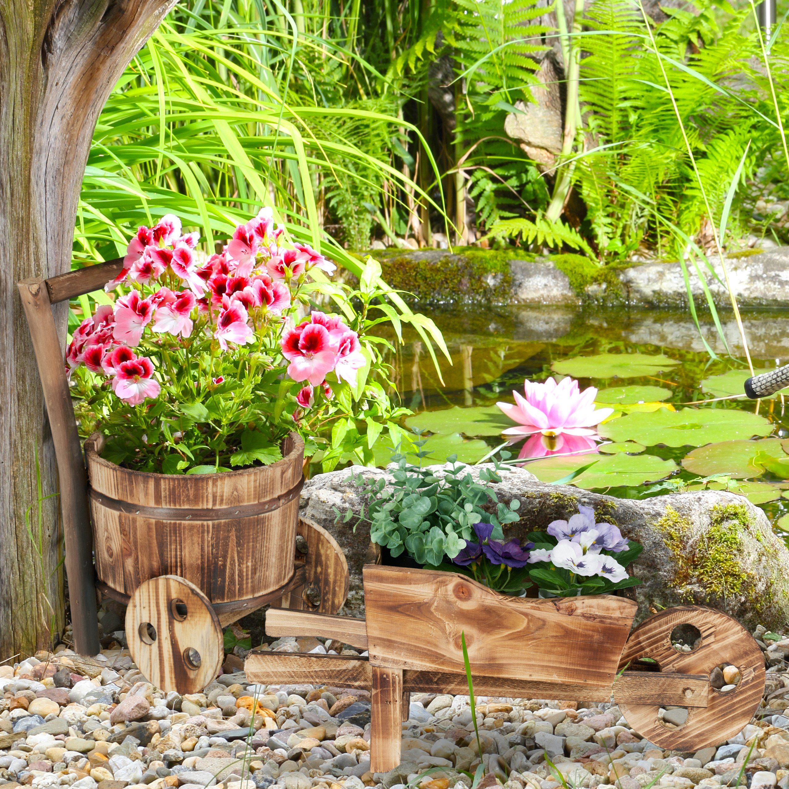 relaxdays Blumentopf Pflanzschubkarre 2er Set günstig online kaufen