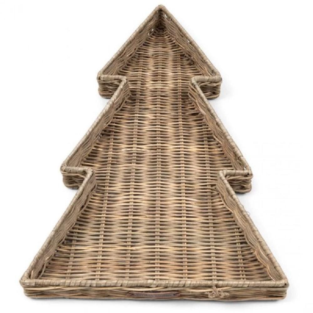 Weihnachtsbaumkugel Tablett Tannenbaum Xmas Tree Tray Rattan