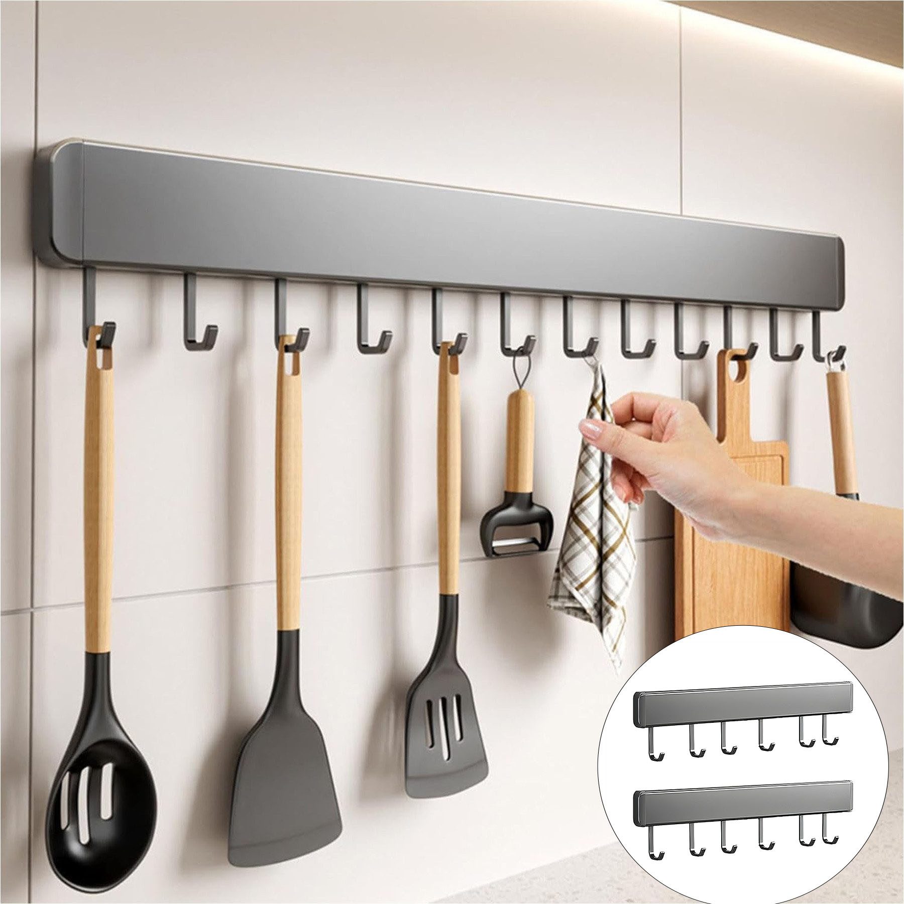 Mutig Hakenleiste 2 pc Hakenleiste 30/40/50cm,Küche Hängeleiste, 6/8/10 bew günstig online kaufen