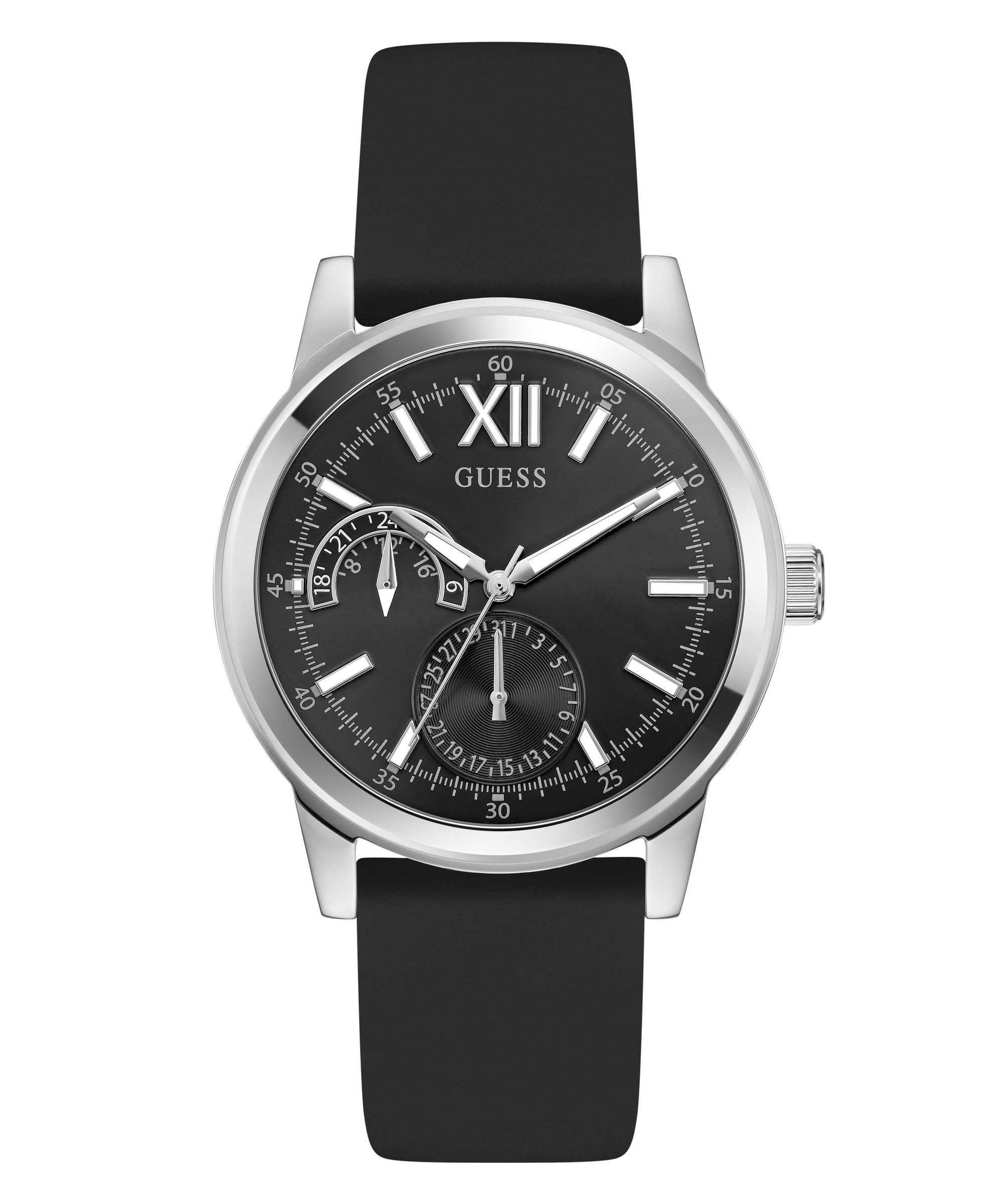 Guess Quarzuhr EMERSON GW1056G1, Armbanduhr, Herrenuhr, Silikonarmband, analog