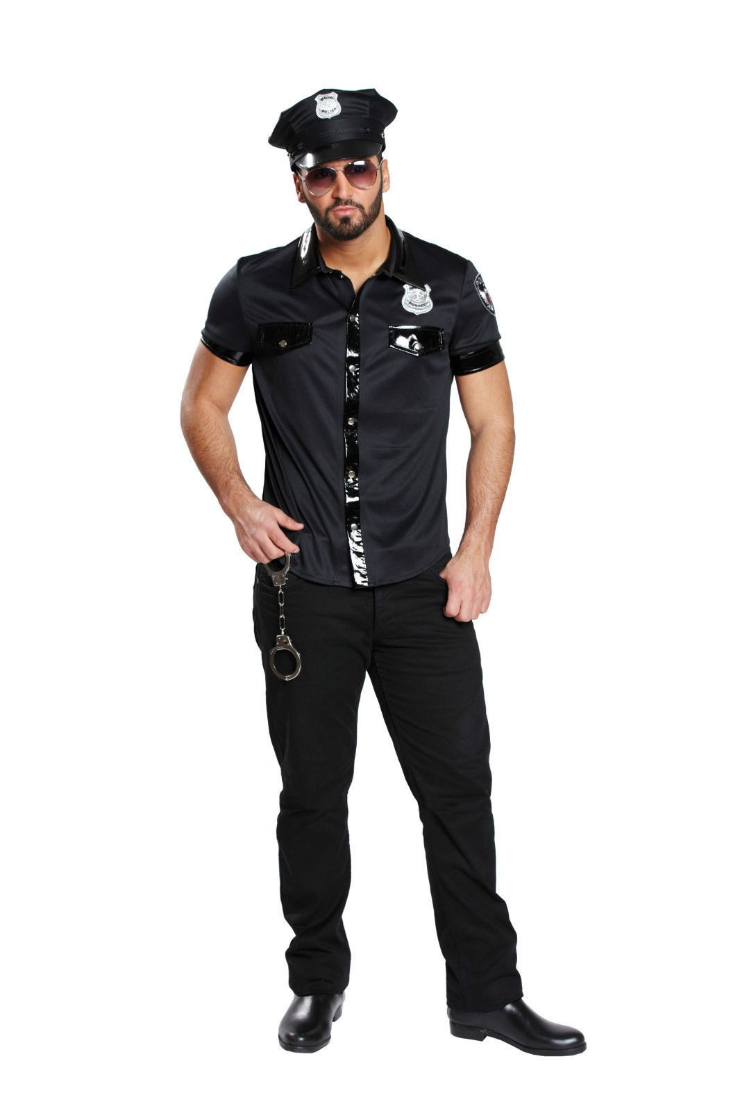 Party x People Kostüm Sexy Polizist Hemd schwarz