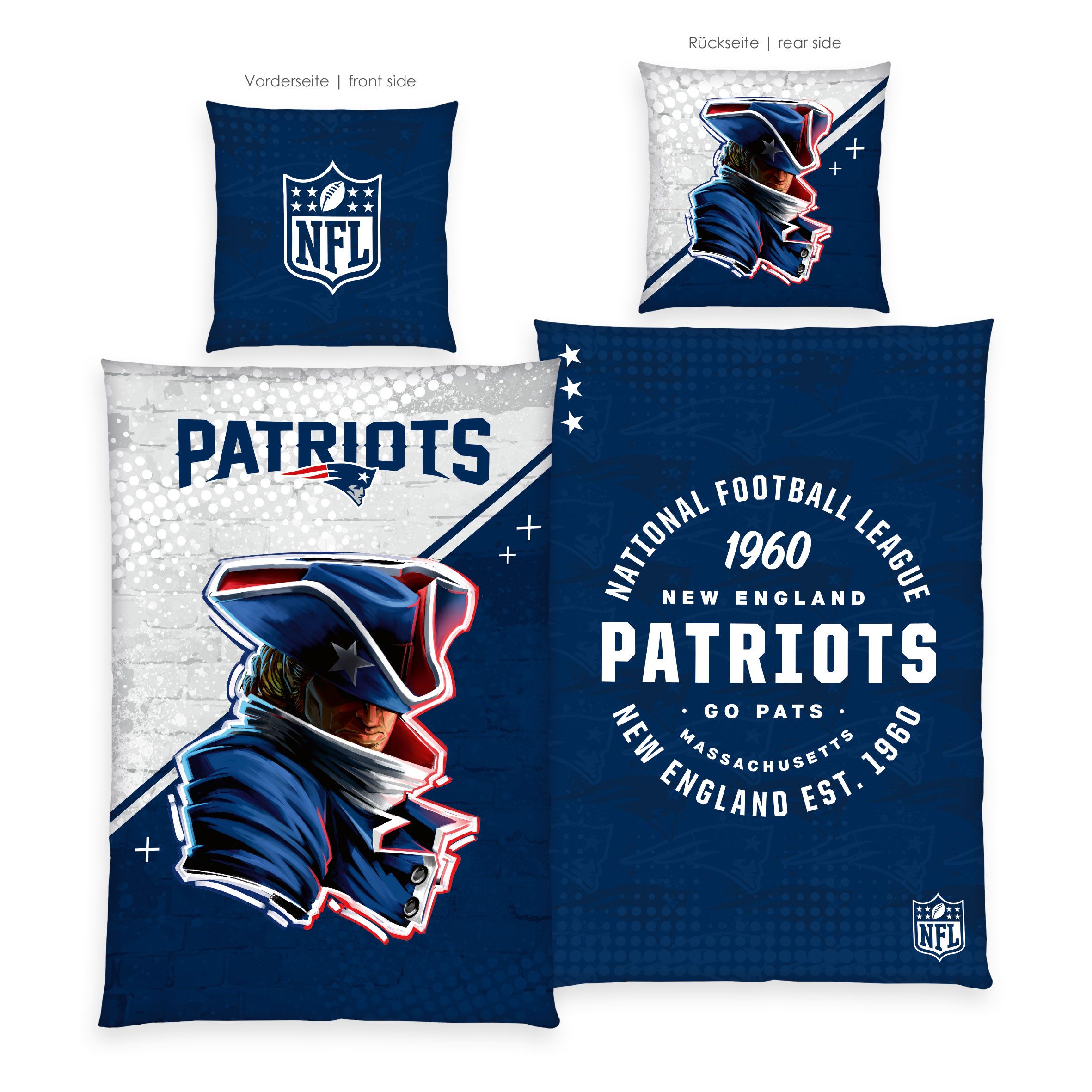 NFL Bettwäsche NFL Patriots, Renforcé, 2 günstig online kaufen