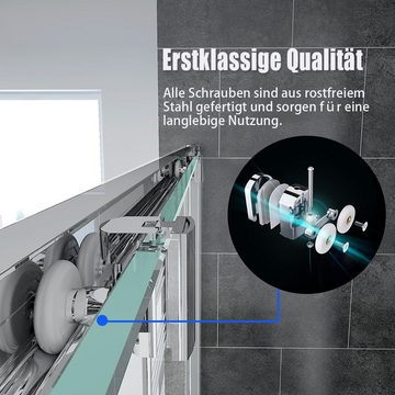 SONNI Runddusche Runddusche Duschkabine Viertelkreis Eckdusche Schiebetür, Einscheiben-Sicherheitsglas (ESG)