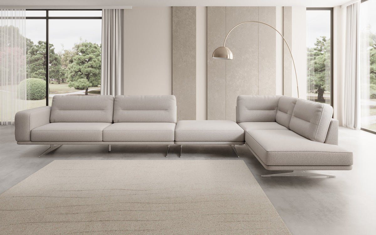 Luxusbetten24 Sofa Designer Sofa Torino L Maxi, mit hochwertigem Bouclé-Bezug