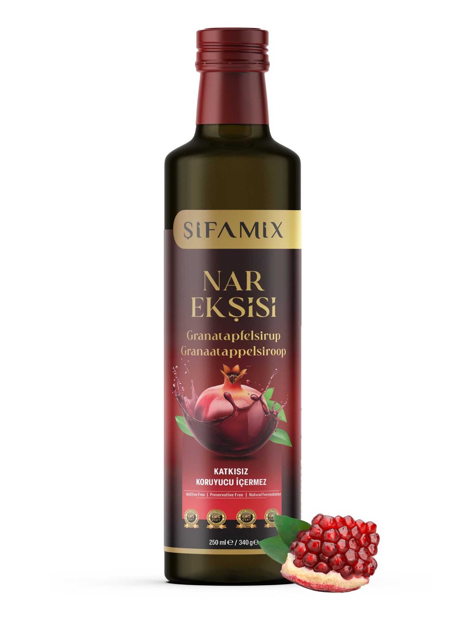 ADELSHOP Sirup Sifamix Granatapfelsirup 340g – 250 ml Vegan, Ohne Zusatzstoffe, Zusatzstofffrei, Ohne Konservierungsstoffe, Ohne künstliche Zusätze