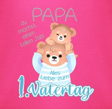 Shirtracer Shirtbody Alles Liebe zum 1. Vatertag - Papa Bär und Baby Bär - grau Geschenk Vatertag Baby